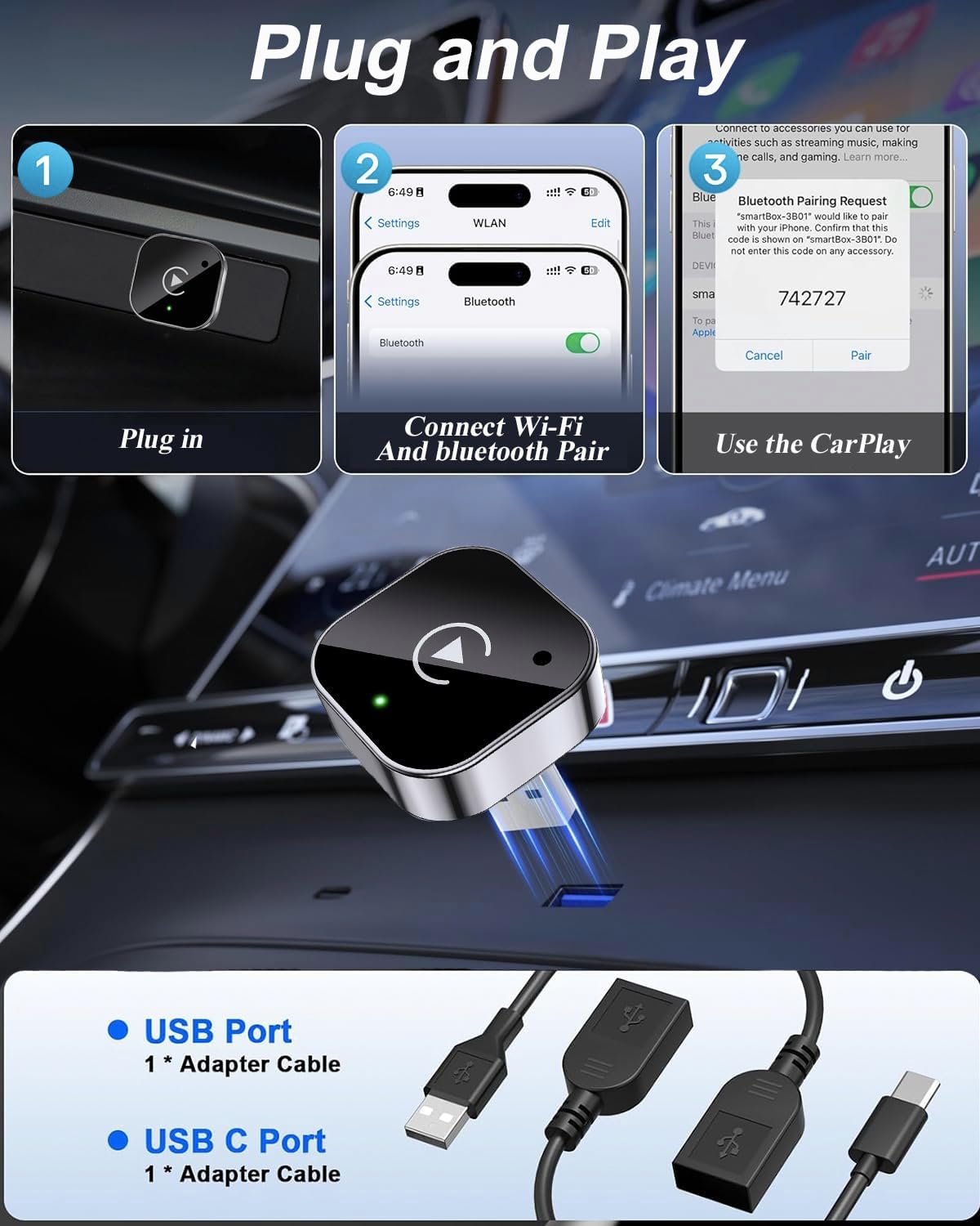 Found™ Wireless Carplay & Android Auto Device