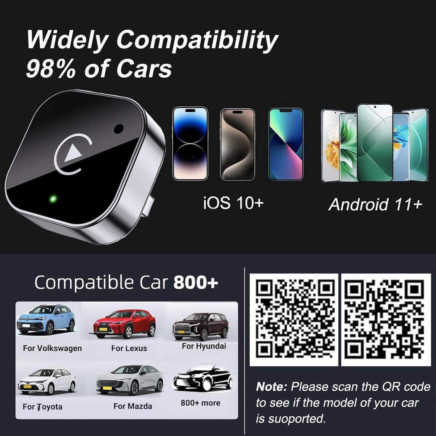 Found™ Wireless Carplay & Android Auto Device